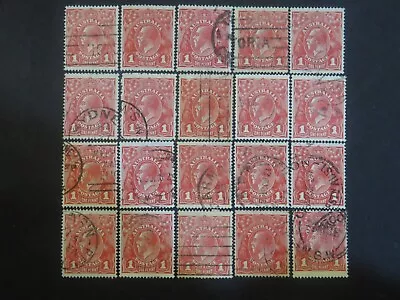 KGV Heads 1d Red Selection - 1 Page • $0.99