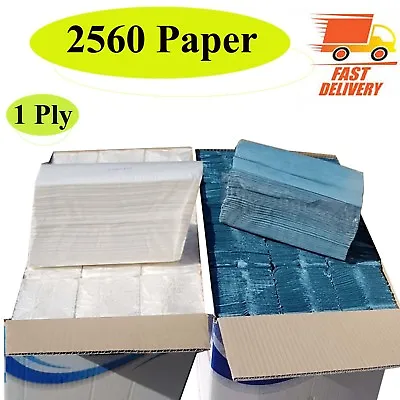 Soft C Fold Paper Hand Towel White Blue Multi Fold Luxury Case Of 2560 • £9.99