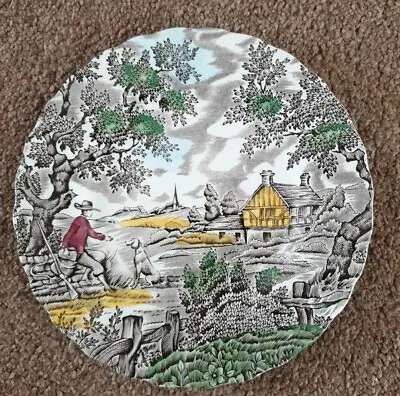 The Hunter By Myott Brown Transfer Ware Plate Hand Coloured 17cm • £5