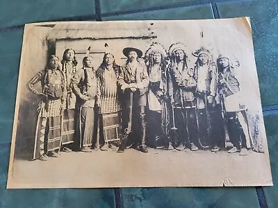 Vintage BUFFALO BILL Cowboy Indian Western Horse Rodeo Hunting Poster Sign • $49.99