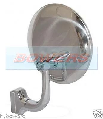 4  Clamp Clip On Stainless Steel Chrome Overtaking Peep Classic Car Door Mirror • $25.75