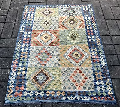 Handmade Afghan Wool Kilim 200 X 150 Cm Persian Flat Weave Tribal Wool Kelim • $266