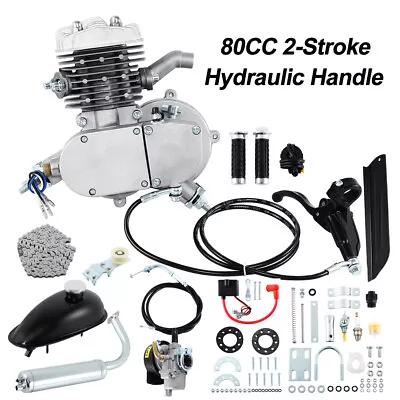 Hydraulic 80CC 2 Stroke Gas Petrol Engine Motor Kit Set Motorized Bike Bicycle • $89.16