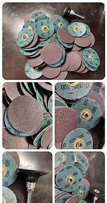 $34.50 • Buy 100 DISC LOT 3M Roloc Abrasive Sanding Die Grinder Discs  2  100 Grit W/ Mandrel