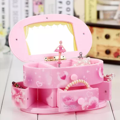 Pink Music Box Beautiful Ballet Dancer Doll Jewelry Box For Girls Children Gift • £20.99