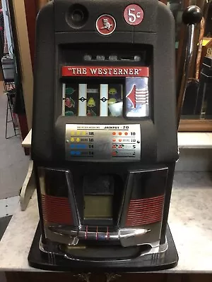 Rare Vintage Mill’s The Westerner  5 Cent Slot Machine Complete Keys Beautiful ! • $2800