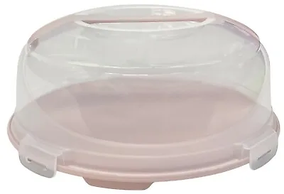 Large Round Cake Carrier With Lid & Handle Plastic Cake Box Storage Container  • £15.99