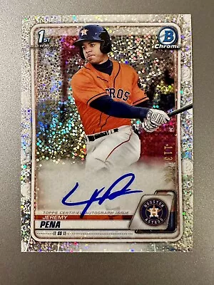 2020 Bowman Jeremy Pena 113/299 1st Speckle Refractor Auto WS MVP Astros #CPA-JP • $128.25