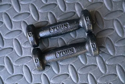 Vintage York Barbell 1lb 1 LB Legacy Roundhead Dumbbells • $18.99