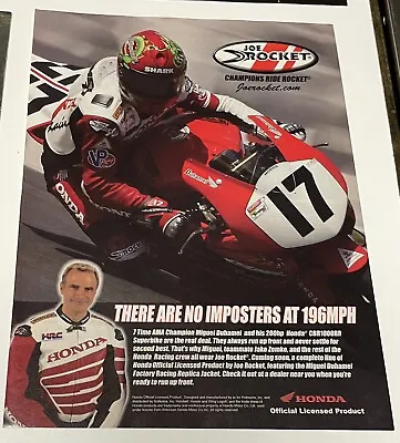 Joe Rocket Racing Jacket With HONDA CBR1000RR CBR 1000 PRINTED AD ADVERTISEMENT • $5