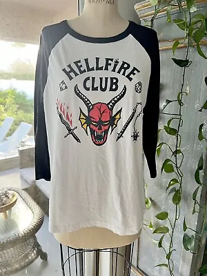 Stranger Things Hellfire Club Raglan Long Sleeve T-Shirt Men’s Medium Netflix • $18