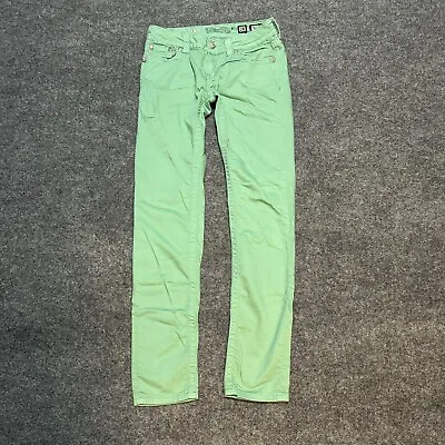 Mint Green Miss Me Skinny Jeans Rhinestone Bling Size 28 • $29.99