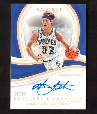 2022-23 Panini Immaculate Christian Laettner Heralded Signatures Auto Gold 05/10 • $0.99