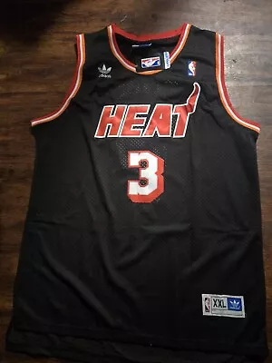 Adidas Miami Heat Basketball Jersey Mens XXL Dwyane Wade 3 Black NBA • $26