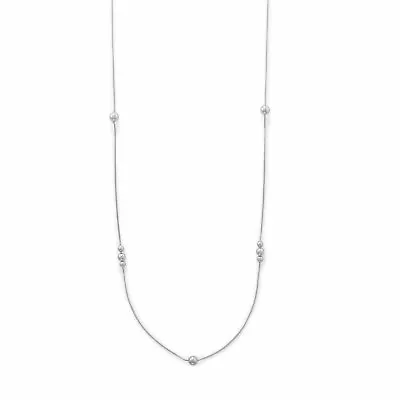 Beautiful 925 Sterling Silver Ball Bead Snake Chain Necklace 34  Women's Jewelry • $145.35