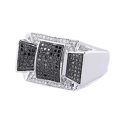 14K WHITE GOLD Plated 0.61 CT ROUND Cut Simulated Diamond MEN'S WEDDG BAND RG • $377.99