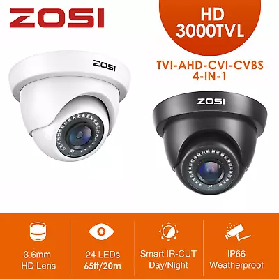 ZOSI 1080P CCTV Security Camera Dome IR Night Vision Home Outdoor 4IN1 AHD TVI • £17.99