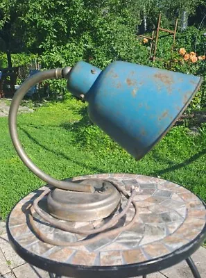 USSR VTG Gooseneck Metal Industrial Table & Wall Lamp 1950s NOT TESTED • $75