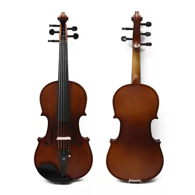 5 String Violin 4/4 Violin Maple Spruce Hand Made Free Violin Case And Bow Ebony • $127.39