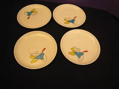 Spaulding Ware Coffee Saucers Lot Of 4 Melamine Melmac MCM Plastic Fantastic • $18.49