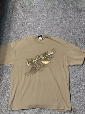 Harley Davidson Motorcycles Maui Hawaii Brown Tan X Large Short Sleeve Shirt FS • $19.95