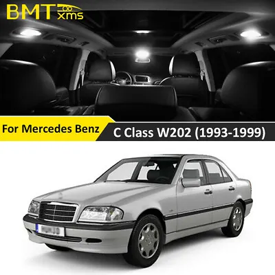 14X White Canbus LED Interior Lights Package For Mercedes Benz C W202 1993-1999 • $14.98