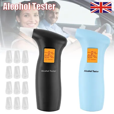 £11.89 • Buy Police LCD Digital Breath Alcohol Analyzer Tester Breathalyzer Detector 12Nozzle