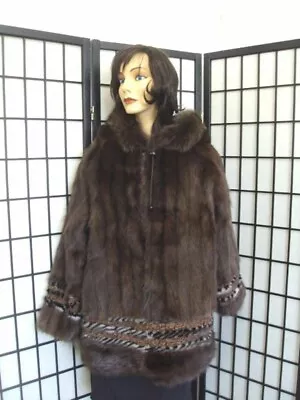 *brand New Muskrat Mink Fur Pullover Jacket Woman Men Size 6-8 S-m $445 Off! • $371