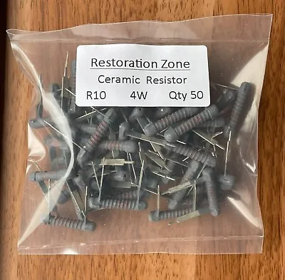 Ceramic Resistors R10 4W Packs Of 50  N12 • £4.95