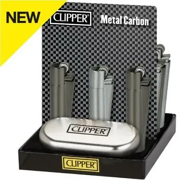 Metal Carbon Clipper Lighter Metal Flint With Case (CM109) • £6.99