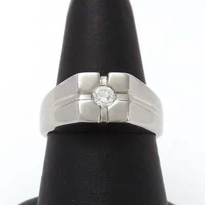 14k Gold Genuine Diamond Solitaire Cross Mens Unisex Wedding Anniversary Ring • $474.05