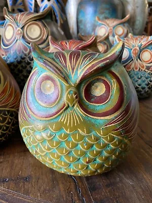 MEXICAN CLAY POTTERY - Small Owl (1)  PLANTER   **FREE FREIGHT** • $53.98