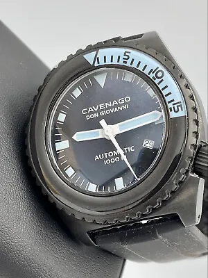 Cavenago Don Giovanni Black PVD 1000m Diver Swiss ETA Automatic 46mm Sapphire • £1293.44