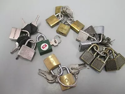 Vintage Lot (18) Mini Padlocks With Keys Pierre Cardin Claiborne Samsonite • $14.99