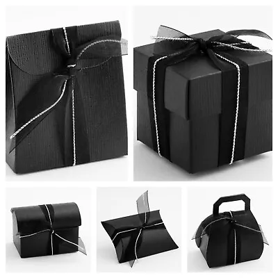 $4.89 • Buy Black Silk Wedding Party Favour Gift Boxes For Sweets, Wax Melts - Box Only