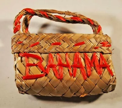 Bahamas Woven Grass Miniature Bag With Handles Doll Souvenir • $1.95