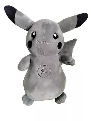 Large 40 Cm Grey Black Pikachu Pokemon Lightning Logo Plush Doll Toy Figure  • $55