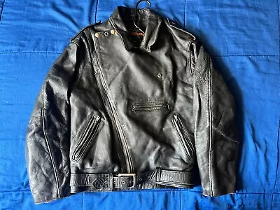 Vintage 70's Mars Leather Motorcycle Biker Jacket Unisex 40 • $65