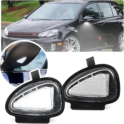 2 Pc LED Side Mirror Puddle Lights No Error For VW Golf 6 GTI Golf MK6 Passat B7 • $12.89