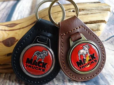 RARE VINTAGE 1970s MACK TRUCKS BULLDOG Leather Key Chain Ring Fob NOS BIG RIG • $19.99