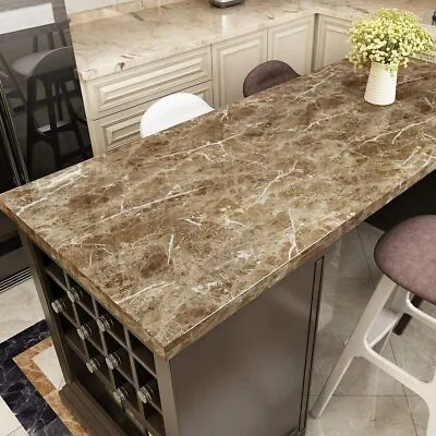 Vinyl Peel &Stick Marble Granite Brown Contact Paper Decoration Kitchen Counters • $17.90
