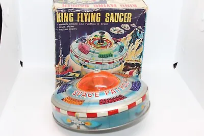  NICE VINTAGE KO Battery Operated KING FLYING SAUCER  IN BOX • $98.96