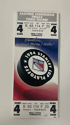 Howie Rose Autographed NY Rangers ECF Game 7 Mini Mega Ticket With Inscr (JSA) • $80.50