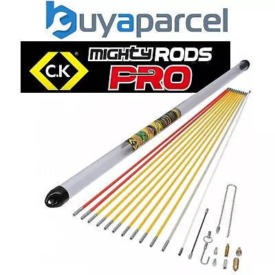 C.K Tools MightyRod PRO Cable Rod Super Set 12m Cable Pull Rods Router T5422 • £124.95