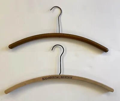 2 Curved Vintage Wooden Clothes Hangers Advertising • $18