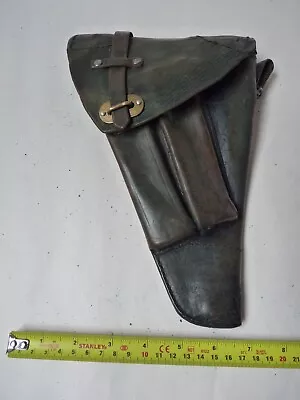 Original WW2 Swedish M40 Husqvarna Lahti Pistol Holster Brown Leather -P08 Luger • £22