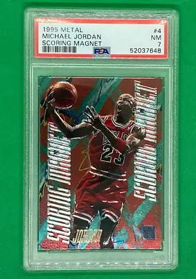 1995 Metal Michael Jordan Scoring Magnet #4 PSA 7 NM FOIL INSERT NEWEST QR LABEL • $224.99