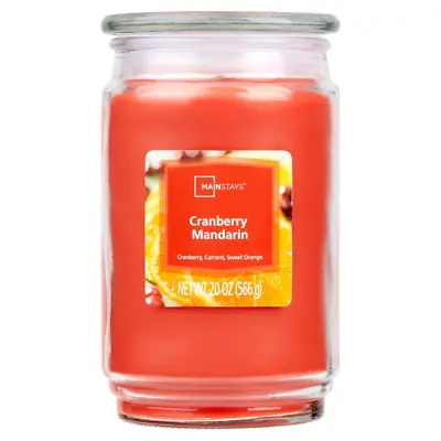 Cranberry Scented Mandarin Single-Wick Large Glass Jar Candle 20 Oz • $12.47