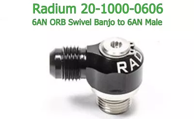 Radium 20-1000-0606 Swivel Banjo -6AN ORB Male To -6AN Male Low Profile • $43.08