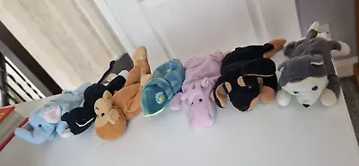 £7.47 • Buy 7 Ty Beanie Babies Bundle Cat Elephant  Hippo Monkey Husky Iguana Doberman